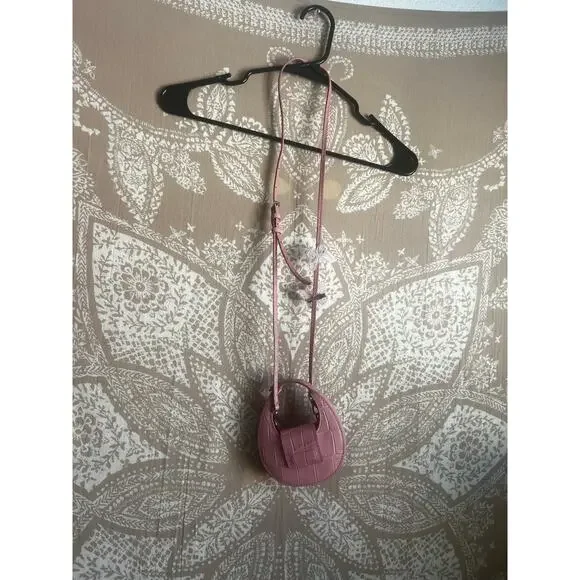 Staud Micro Mini Pink Purse in Crocodile Texture - Picture 3 of 6